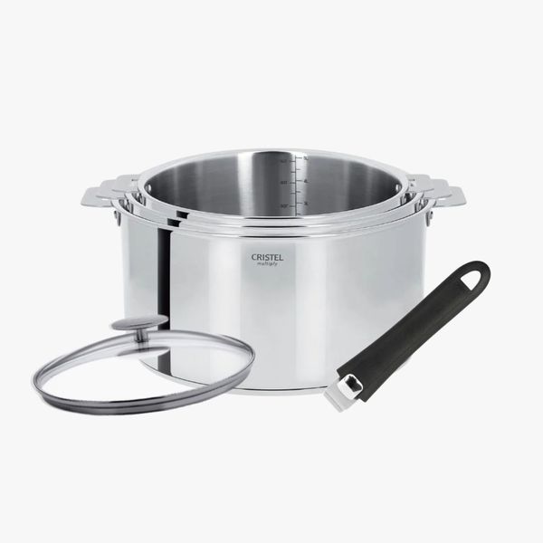Série de 3 casseroles amovibles Casteline + Poignée Mutine Evolution 2.0 Noire + couvercle 20cm